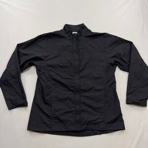 VTG Nike Jacket Windbreaker Full Zip Mock Neck Lightweight‎ Black Womens L